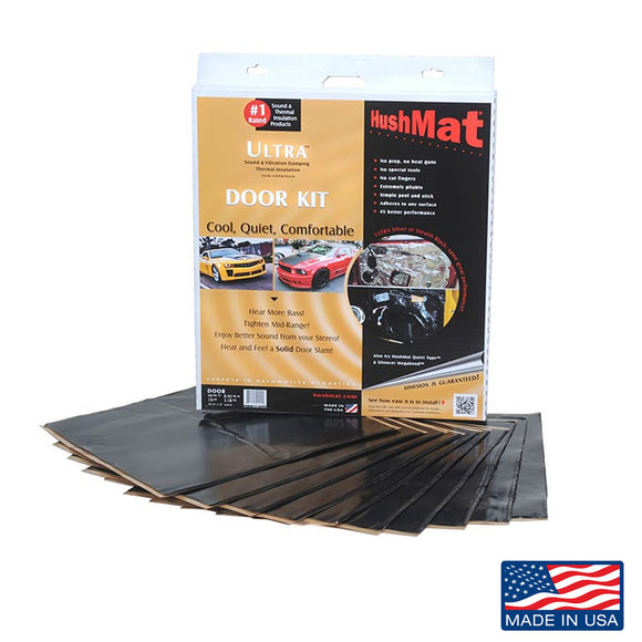 HushMat Black Self-Adhesive Sound Damping Ultra Door Kit - 10 Sheets of 12