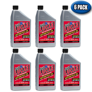 Lucas Oil 10702 High Performance SAE 20W-50 Synthetic Motorcycle Oil, 1 qt. - Case of 6