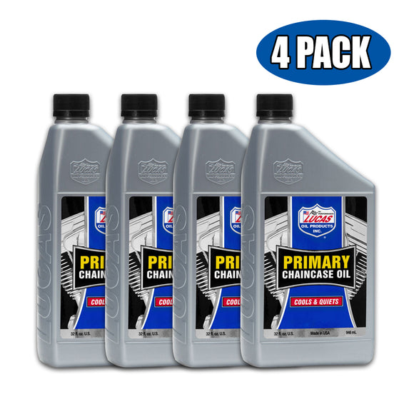 Lucas Oil 10790 Motorcycle Primary Chaincase Oil (1 quart)- 4 Pack