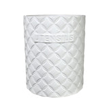 Ceramic Round Utensil Jar with Embossed UTENSILS Writing (Gloss White)