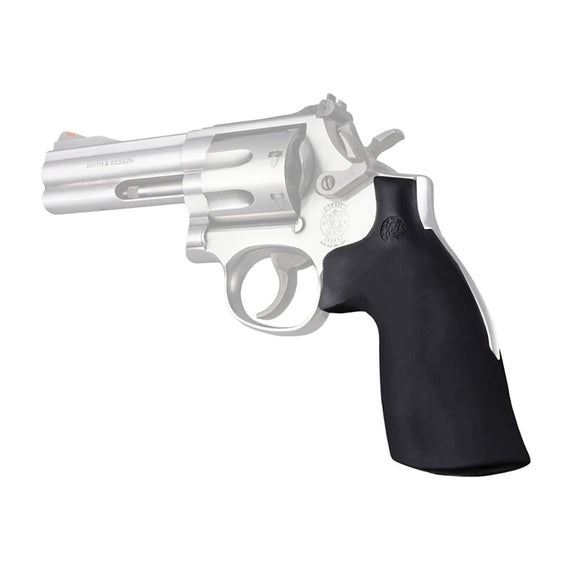 Hogue Black Soft Rubber Grip (No Finger Grooves) for Smith & Wesson K L Frame Round Butt