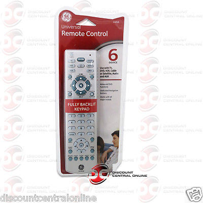 NEW GE 24918 6-DEVICE UNIVERSAL REMOTE CONTROL WORKS WITH TV DVD VCR & OTHERS