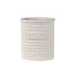 Ceramic Round Utensil Jar - Smooth Finish White