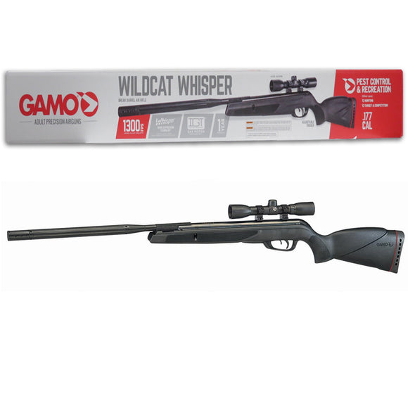 Gamo Wildcat Whisper IGT Gas Piston .177 Cal Break Barrel Air Rifle With 4x32 Scope