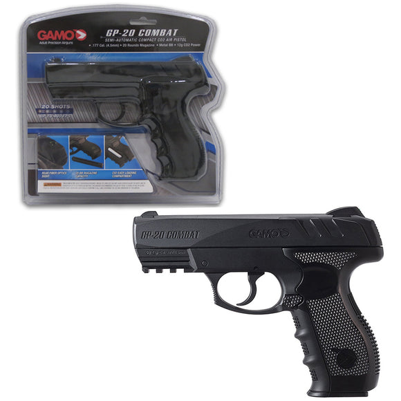Gamo GP-20 Combat CO2 Powered Semi-Auto 20 Shot Compact .177 Cal BB Air Pistol