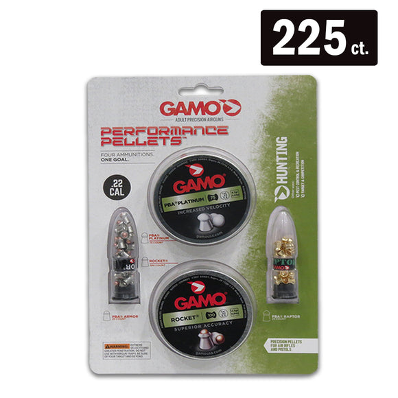 Gamo .22 Cal Performance Pellet Combo Pack - 225 Count