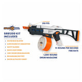 Splatrball SRB1200 Full Auto 1200 Round Soft Water Bead Gel Ball Blaster Kit