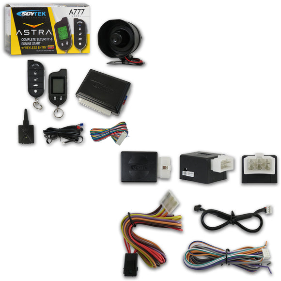 SCYTEK A777 CAR ALARM SYSTEM WITH KEYLESS ENTRY + REMOTE START MODULE