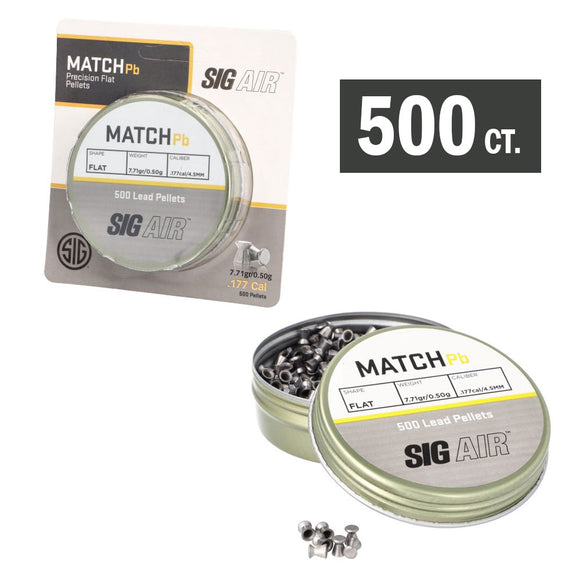 SIG AIR Match Lead Flat Pellets, .177 Cal. - 500 Count