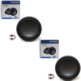 Two ALPINE S-W12D4 12" DUAL 4 OHM VOICE COILS CAR AUDIO SUBWOOFER