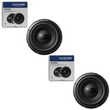 Two Alpine W10S4 10" Single 4-ohm Car Audio Bass Subwoofer 750W Max