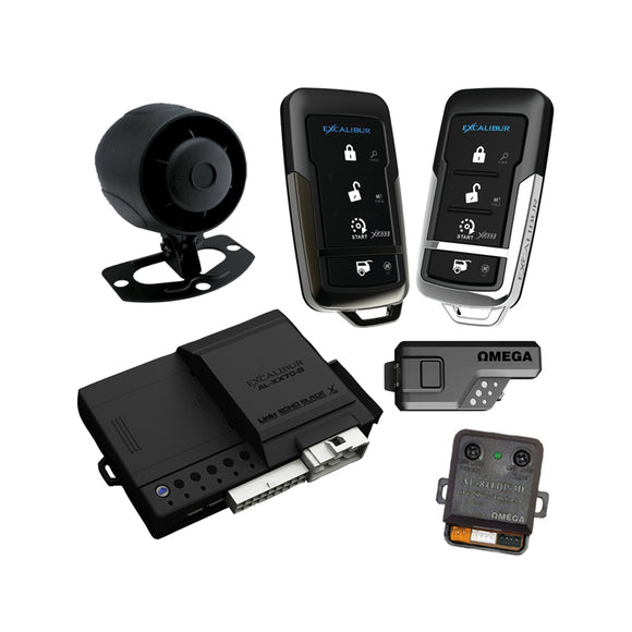 Excalibur AL-1670-B 1-Way Car Alarm System with Remote Start – 1500 Foot Range