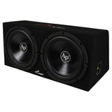 Audiopipe Car Package Dual 12" Subwoofer Enclosure + 2 Channel Amplifier + Amp Kit | APSB-1250CL