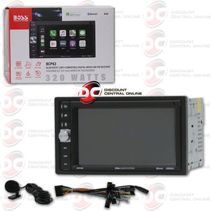 BOSS BCP62 2-DIN 6.2" Digital Media Player Car Stereo w/ Bluetooth & Apple Carplay
