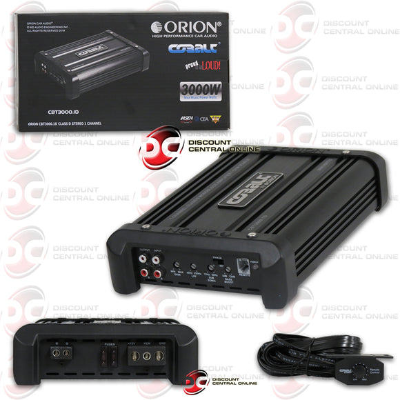 ORION CBT3000.1D MONO BLOCK CLASS D COMPACT CAR AMPLIFIER 3000W MAX