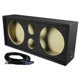 Q Power Car Audio Empty Chuchero Box w/ Dual 10" Speaker & 3-3/4″ Tweeter Holes