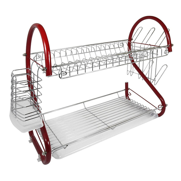 Better Chef 16 inch 2-Tier Chrome Plated Metal Dish Rack | DR-165R