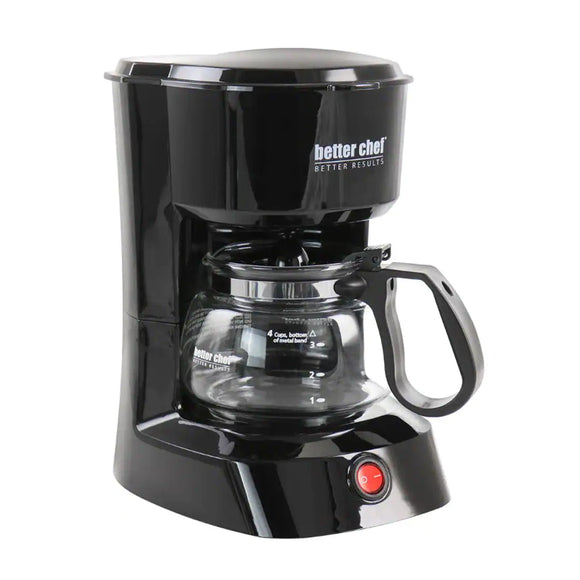 BETTER CHEF 4-CUP COFFEE MAKER W/ REMOVABLE FILTER BASKET