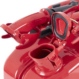 WAVIAN 5 GALLON 20 LITER AUTHENTIC JERRY CAN RED STEEL GAS FUEL CAN W/ LEAKPROOF SPOUT (4 PACK)