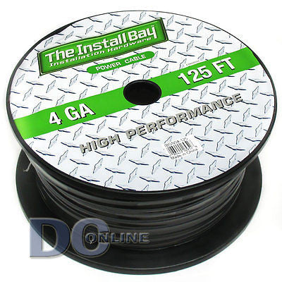 INSTALL BAY IBGN04-125 4 GAUGE BLACK POWER CABLE