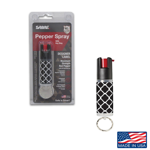 Sabre Designer Label Red Pepper Spray w/ Key Ring