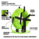 Flexzilla L8560FZ Manual Open Face Heavy Duty Air Hose Reel  - 3/8″ x 100 ft.