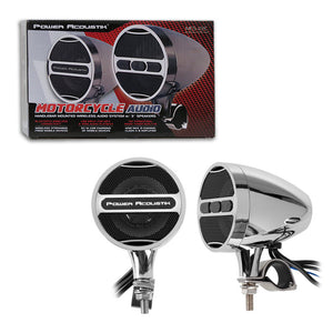 Power Acoustik 3" Motorcycle Audio Handlebar Mounted Amplified Speaker System w/ Bluetooth