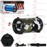 MAX POWER MPD414BZ 4" PORTABLE FM USB BLUETOOTH TUBE PARTY SPEAKER WITH BELT & LED