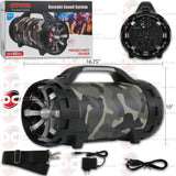 MAX POWER MPD652BZ 6.5" PORTABLE FM USB BLUETOOTH TUBE PARTY SPEAKER WITH BELT & LED