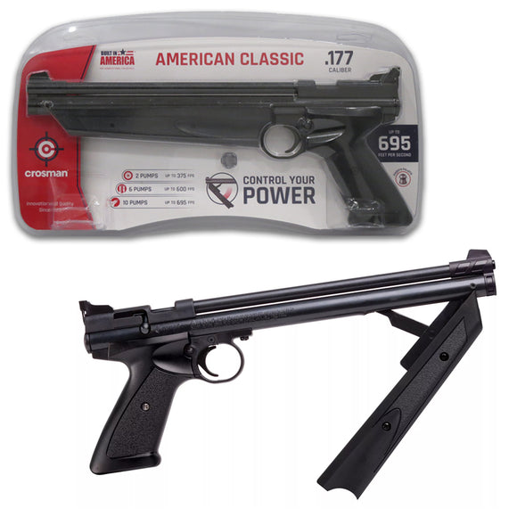 CROSMAN P1377 AMERICAN CLASSIC VARIABLE PUMP SINGLE-SHOT AIR PISTOL .177 CAL
