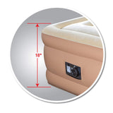 Pittman Outdoors Twin Comfort Double High Air Bed Mattress w/ Built-in Air Pump