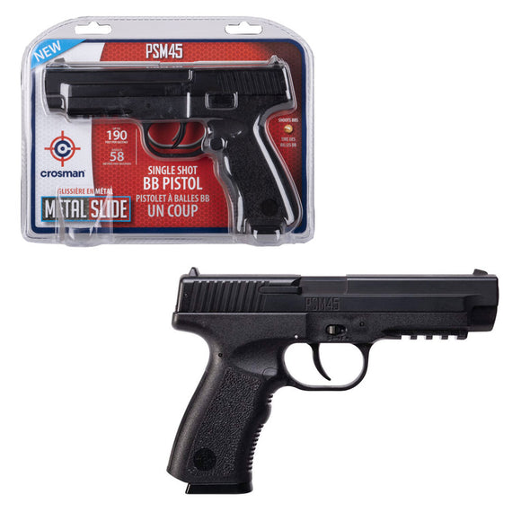 CROSMAN PSM45 SPRING-POWERED FULL METAL COMPACT SINGLE SHOT BB AIR PISTOL