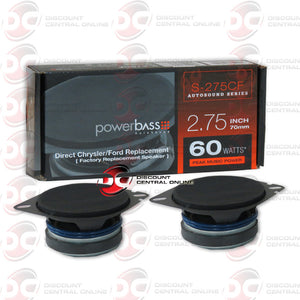 POWERBASS S-275CF 2.75" CAR DUAL CONE OEM SPEAKERS DROP IN REPLACEMENT CHRYSLER & FORD