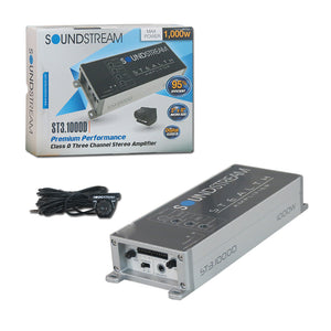 SOUNDSTREAM ST3.1000D 1000W 3 CHANNEL CLASS D CAR AUDIO AMPLIFIER (STEALTH SERIES)