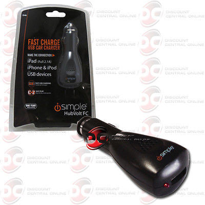 ISIMPLE IS46 HUBVOLT FAST CHARGING COMPACT USB CAR CHARGER FOR PORTABLE DEVICES
