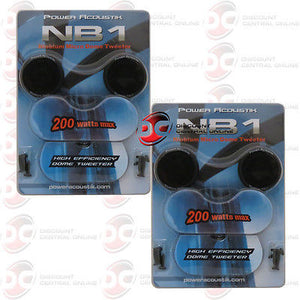 2X POWER ACOUSTIK NB-1 1" SURFACE/ANGLE-MOUNT MICRO DOME CAR AUDIO TWEETERS