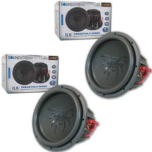 2x Soundstream T5.152 15" Dual 2-OHM Car Audio Subwoofer (Tarantula Series)