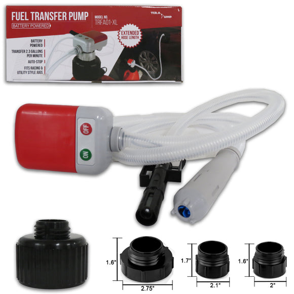 Tera Pump TRFA01-XL Battery Powered Fuel Transfer Pump Extended Hose Length