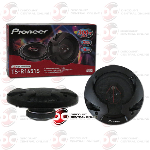 Pioneer TS-R1651S 6.5-inch Car Audio 3-way Coaxial Speakers (Pair)