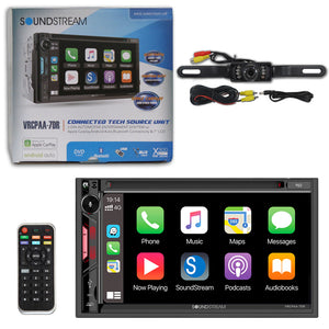 Soundstream VRCPAA-7DR 2-DIN 7" DVD Bluetooth Car Stereo w/ Android Auto & Apple Carplay (With Back-up Camera)